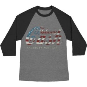 JOHNNY CASH Black All American Graphic Raglan Tee S/M